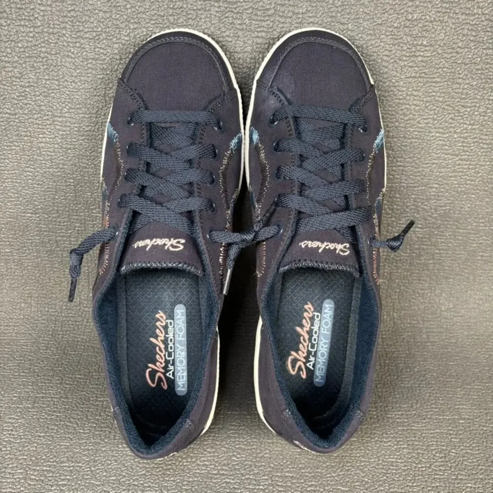 Skechers B Cute Hands Free 100041 Size 8.5 Women`s Navy Blue White Walking Shoes